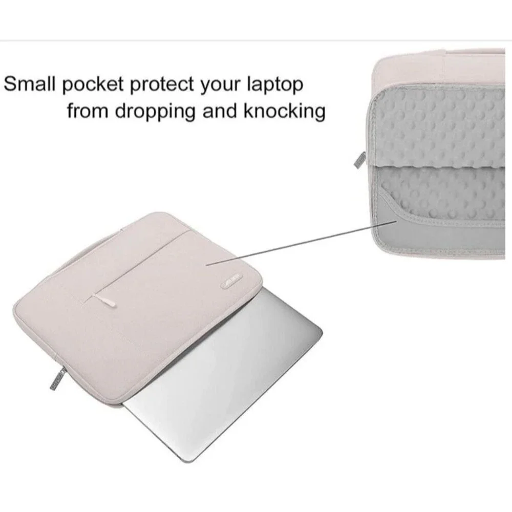 MOSISO Laptop Tablet MacBook Sleeve Zip Bag Taupe Gray NEW